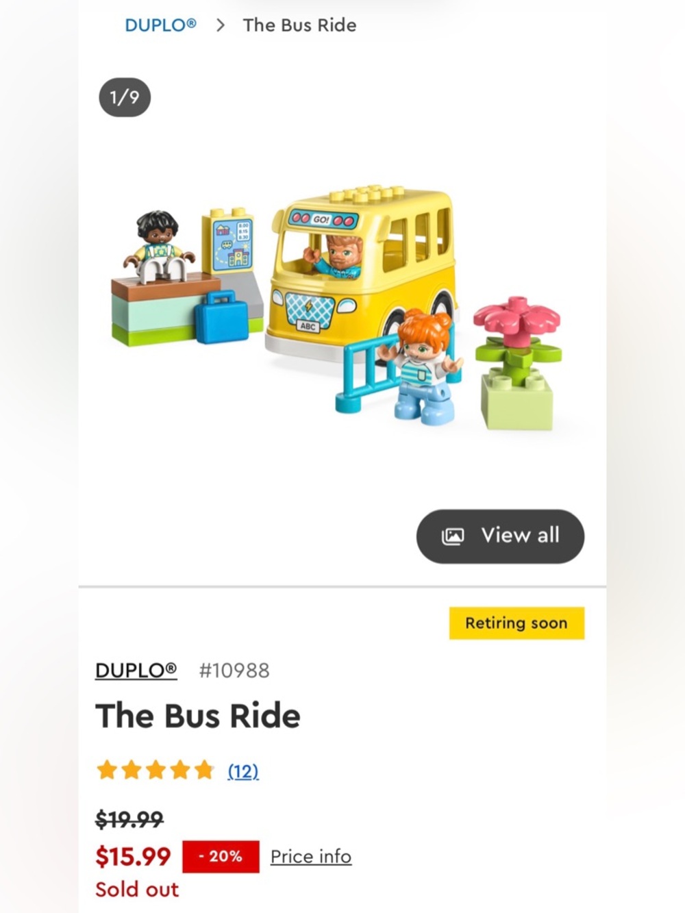 LEGO 10988 DUPLO The Bus Ride Set - retiring soon